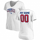 Women Customized Arizona Cardinals NFL Pro Line by Fanatics Branded Any Name & Number Banner Wave V Neck T-Shirt White,baseball caps,new era cap wholesale,wholesale hats
